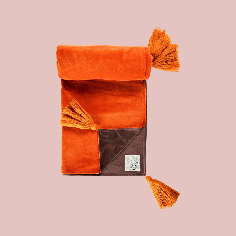 Ly-Rust-brun Velour Pledd