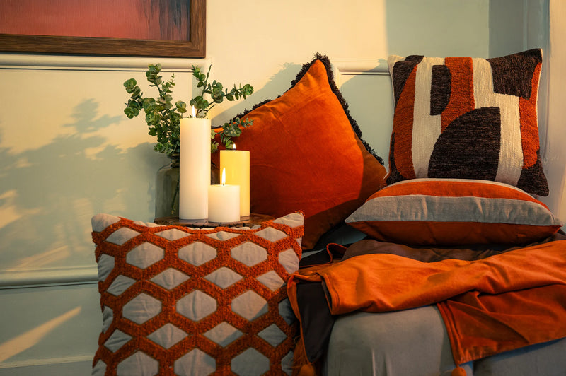 Ro Putetrekk + Rust-brun Ly Fløyel Pledd