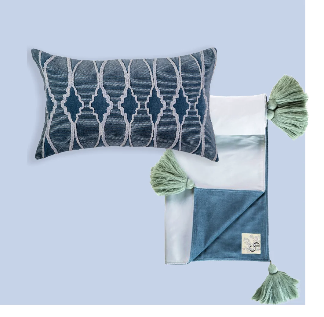 Nordal + Grå-blå Ly Pledd