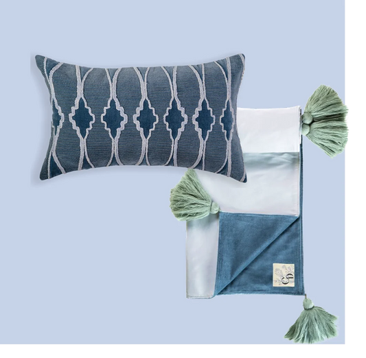 Nordal + Grå-blå Ly Pledd