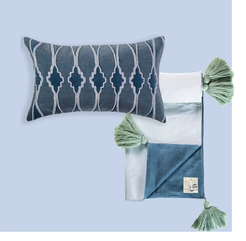 Nordal + Grå-blå Ly Pledd