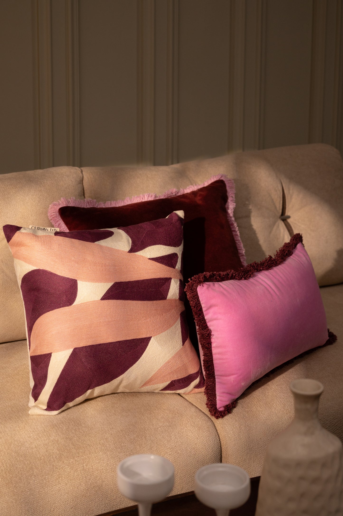 Fløyelsbris Blush fløyelsputetrekk 30x50 cm