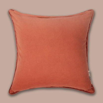 Villblomst Terrakotta brodert fløyelsputetrekk 45x45 cm