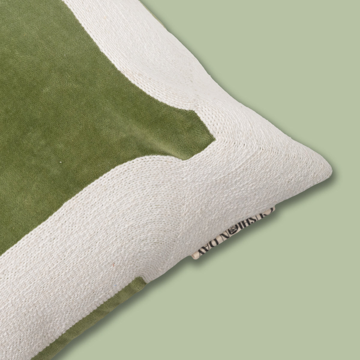 Rammerik Oliven brodert pynteputetrekk 45x45 cm