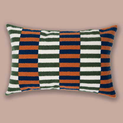 Prisme Brun og blå boucle pynteputetrekk 40x60 cm