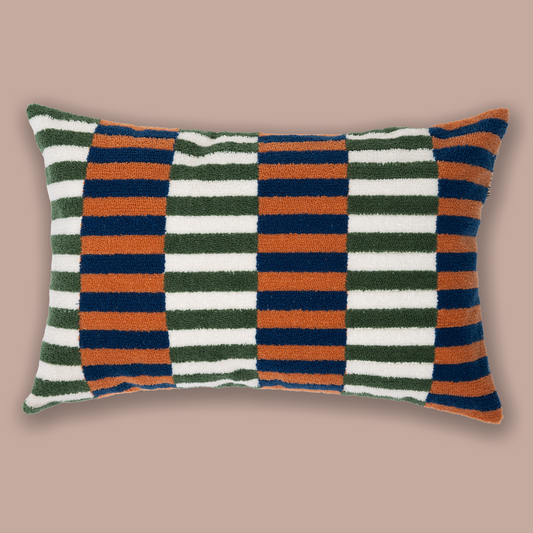 Prisme Brun og blå boucle pynteputetrekk 40x60 cm