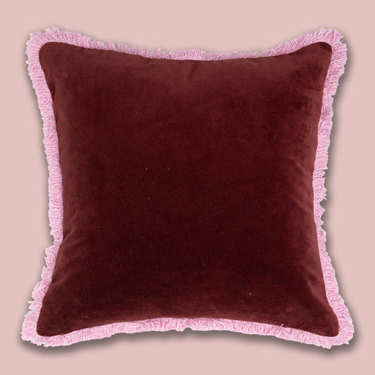 Fløyelsbris Bringebær fløyelsputetrekk 50x50 cm