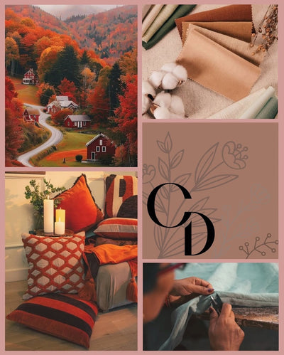 Earthy orange bedroom styling